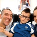 Charlene Londra with her husband Innes and their son Gino. Pic: Fife Photo Agency.