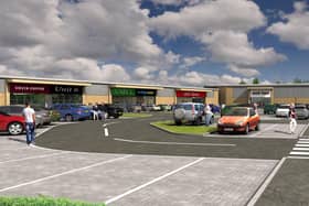 An artist's impression of the new retail park.