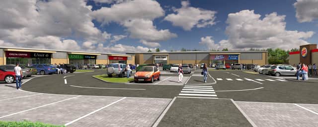 An artist's impression of the new retail park.