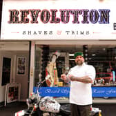 Mark Reynolds, owner of Revolution Barbers, High Street, with his Scottish Beauty Industry awards winner: 5 Star Barbers of the Year: (Pic: Fife Photo Agency)