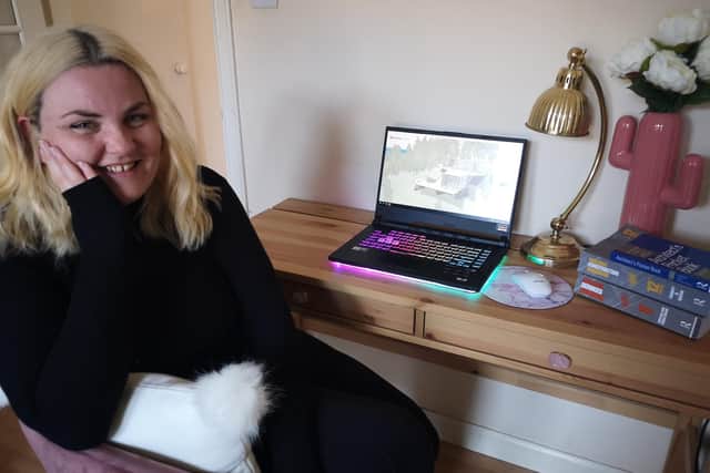 Connect Labs Project – Fife College HNC Architectural Technology student Rachael Livingstone is pictured using the virtual desktop.