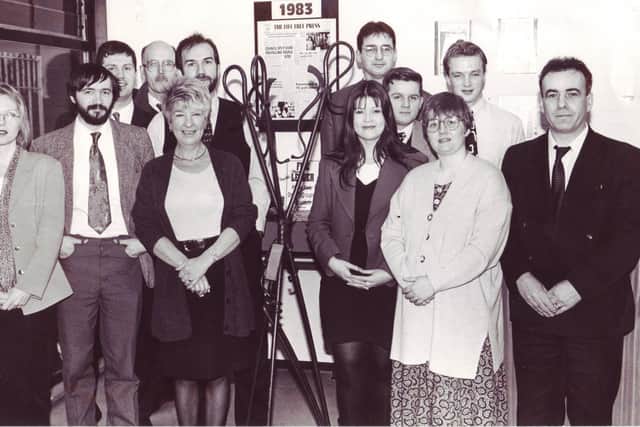 Fife Free Press - scottish Weekly Newspaper of the Year, mid 1990s - pictured are the editorial team