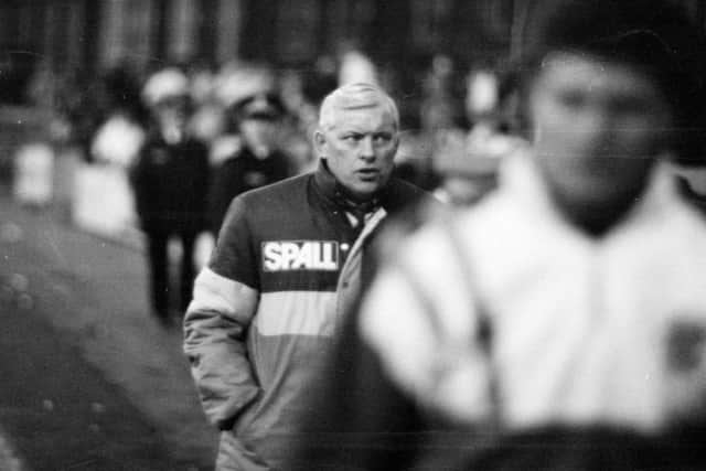 Frank Connor heading down to the tunnel at Stark's Park, January 1989 (Pic: Bill Dickman)
