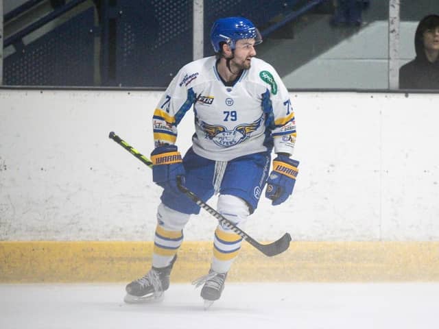 Kyle Osterberg in action for Fife Flyers against Coventry Blaze (Pic: Scott Wiggins)