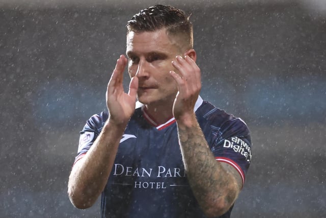 March 12, 2024: Partick Thistle 0-1 Raith Rovers. Euan Murray hails the Raith fans at full-time at Firhill after his 34th-minute headed goal from Kyle Turner free-kick wins it. (Pic Ross MacDonald/SNS Group)