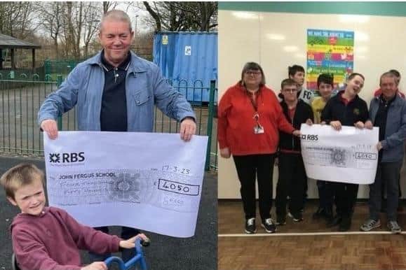 George Eggo donated more than £4000 to the John Fergus School's fund to renovate and move their sensory room