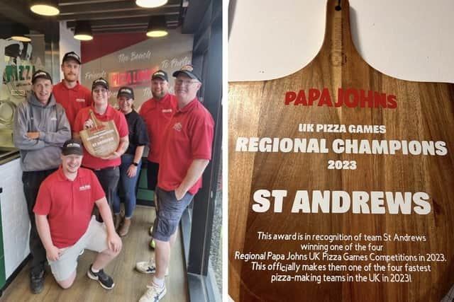 The Papa Johns' team and their award (Pic: submitted)