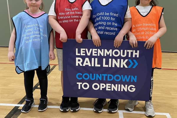 Youngsters at the Spring sessions which underlined the safety message around the new rail link