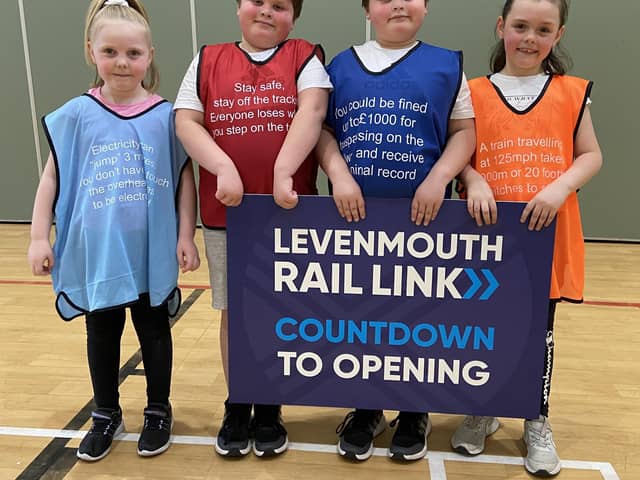 Youngsters at the Spring sessions which underlined the safety message around the new rail link