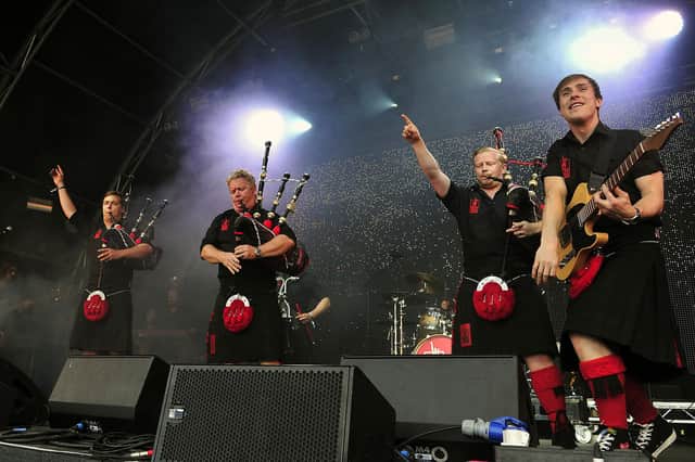 Red Hot Chilli Pipers on stage (Pic: Michael Gillen)