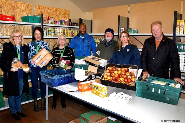 Representatives from Raith Rovers met with foodbank volunteers ahead of the collection on December 17 (Pic:Tony Fimister)