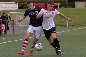 Glenrothes and Broxburn Athletic vying for possession on Saturday (Photo: Andrew MacPherson/Broxburn Athletic)