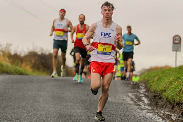 Ben Kinninmonth on way to winning Path of Condie Half Marathon