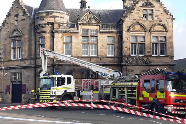 Fire crews at the scene of a fire at the former Kitty's Nightclub (Pic: Fife Free Press)