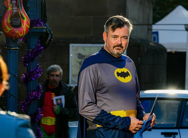 Edinburgh's Grant Stott as Sam Spiller as Batman in River City