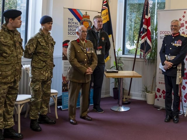 The official opening of the Garden of Remembrance was preceded by speeches and presentations at Kirkcaldy Galleries.
