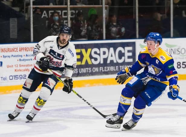 James Spence (r) in action for Fife Flyers.