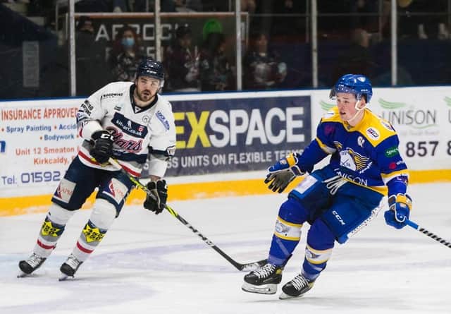 James Spence (r) in action for Fife Flyers.