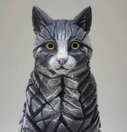 The auction prize for Fife Cat Rescue is a cat sculpture donated by artist Matt Buckley worth £185.
