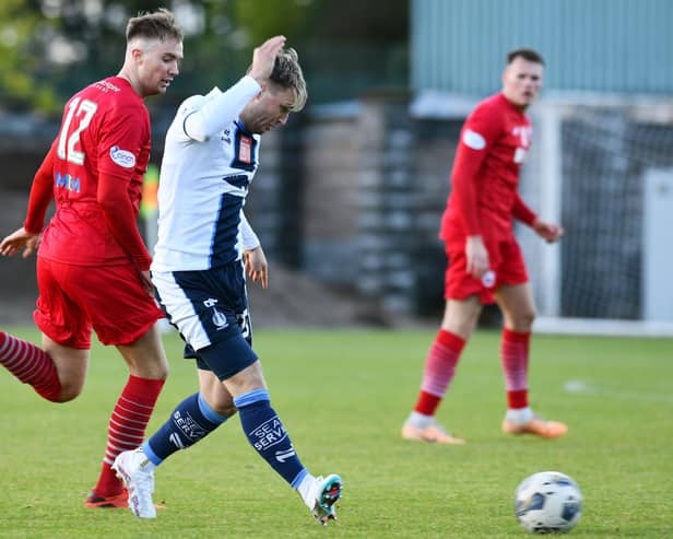 Raith loanee Ethan Ross in action for Falkirk at Stirling Albion (Pic Michael Gillen)