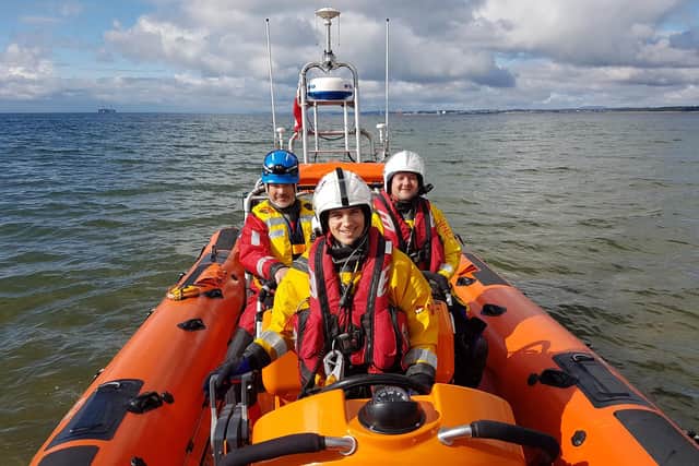 Crew members out on patrol from Kinghorn RNLI Lifeboat Station.