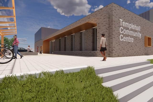 The artists impression shows the design of the new community hub (Pic: Fife Council)
