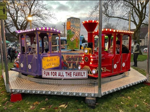 Youngsters made tracks to the colourful train roundabout at the Pleasley Christmas lights celebration on Saturday.