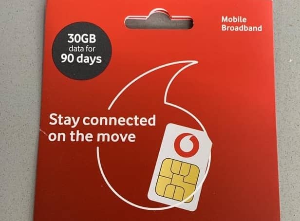 One of the SIM cards the college is giving to students.