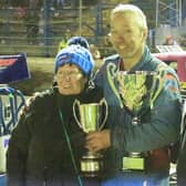 The Cuthill family were on hand to present the trophies to the top three including Windygates stock car superstar Gordon Moodie (Photo: Submitted)