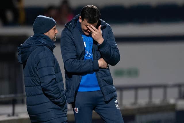 Raith manager Ian Murray is dejected at full time during a cinch Championship match between Raith Rovers and Hamilton at Stark's Park, on April 04, 2023, in Kirkcaldy, Scotland. (Photo by Ross Parker / SNS Group)