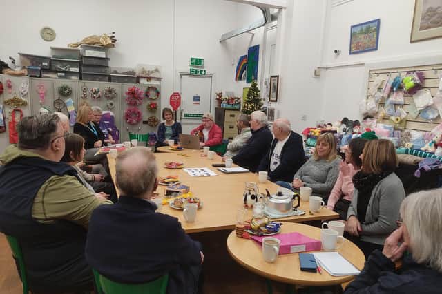 Members of STAND meet at Kennoway Community Shed to work on songs