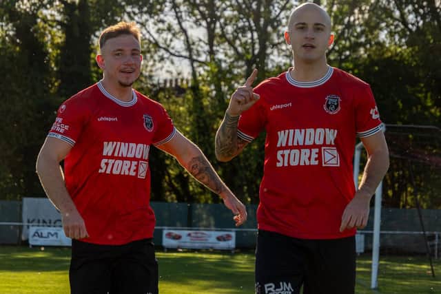 Jordan Hunter (right) after opening the scoring v students