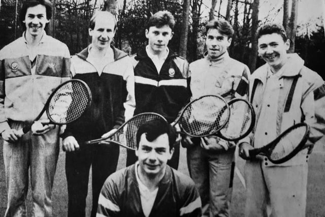 All set for a new season are the members of Kirkcaldy Lawn Tennis Club.
Pictured are Derek Horsburgh, Allan Lees, Stuart Brown, Fraser Brown, Nigel Webber and, in front, captain Alastair Grant.