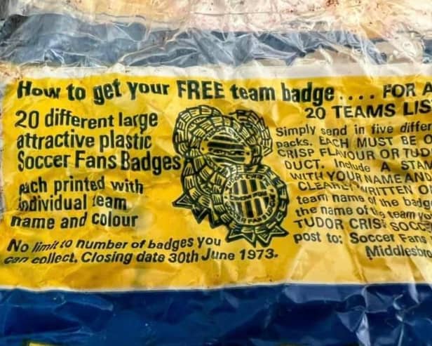 A member of the group found a Soccer Fans Badge bag dating from 1973