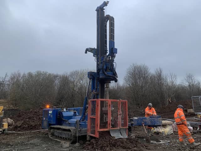 Piling work at Duniface as part of the new Leven Rail Link (PicNnetwork Rail)