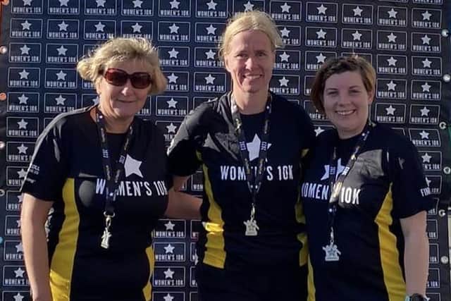 Carol Budd, Shona Turner and Lynn Godsell ran Women's 10k in Edinburgh