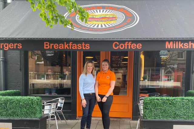 Burger Island's new second outlet in Burntisland High Street. Pictured outside from left is: owner Raina Miller and manager Michaela McLachlan. Raina and Michaela attended the awards on Monday night.
