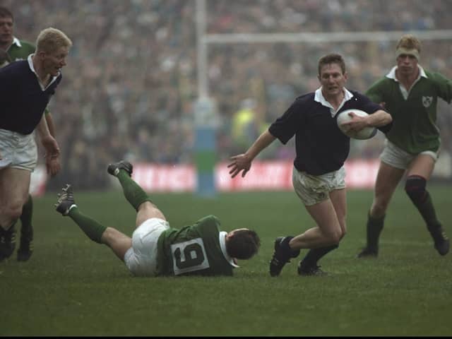 Who is this former Scotland scrum half, pictured in action against Ireland back in 1991 (Photo: Russell Cheyne/Allsport)