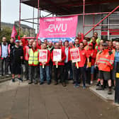 Postal workers in Fife will join colleagues across the country - including those pictured here in Falkirk - in the second day of national strike action.  Pic: Michael Gillen.