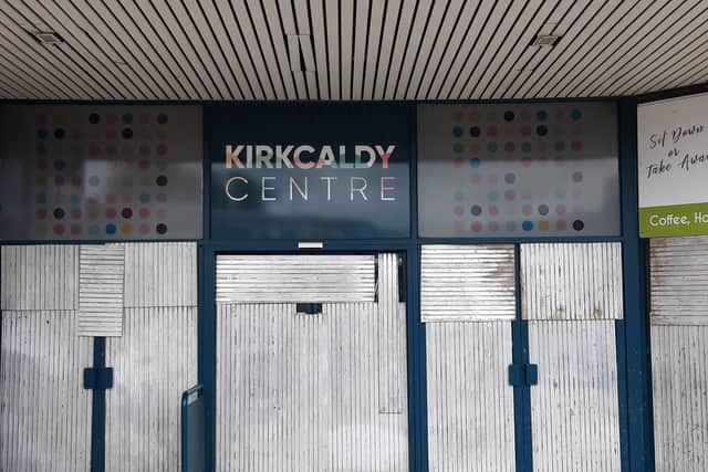 Metal grills have been put up at one entrance to the empty Kirkcaldy Centre - formerly The Postings - to deter vandals and thieves