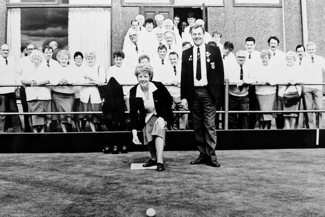 The first jack is thrown at the opening of Markinch Bowling Club in 2004