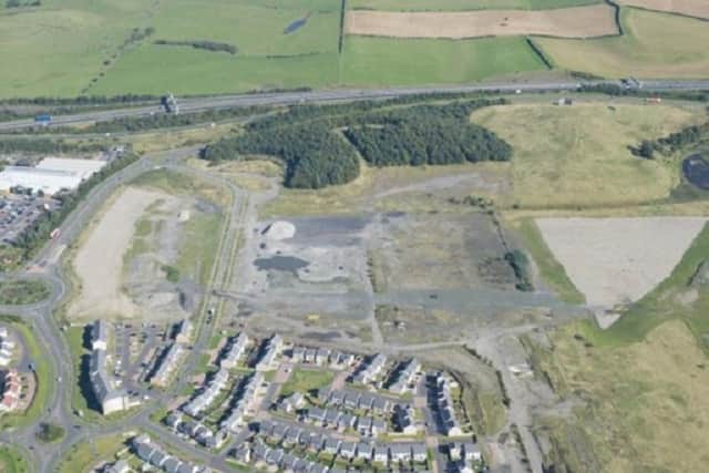 Aerial shot of the site of the new campus at Halbeath