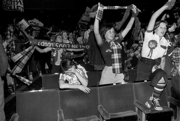 Bay City Rollers fans go wild as the band take to the stage at the Odeon in Edinburgh in 1976