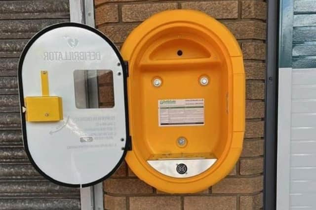 The defibrillator was only recently installed