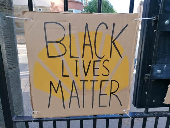 Posters from the Black Lives Matter demo held in Edinburgh