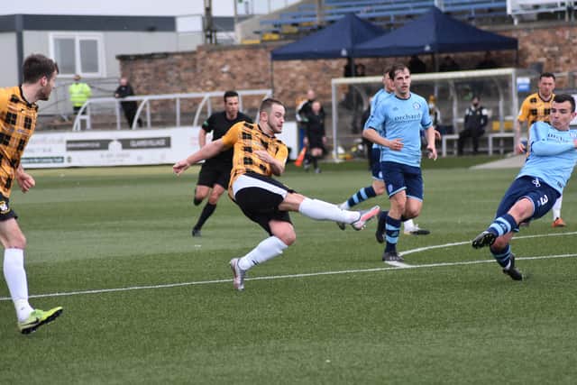 Ryan Wallace sets East Fife on the way to victory at Forfar on Saturday with the opening goal
