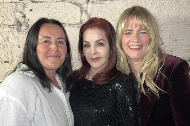 Helen Anderson with Priscilla Presley and Edith Bowman