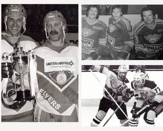 Some legends here: NHLers Doug Smail and Laurie Boschman with the Scottish Cup; The Plumb Line - Dave Stoyanovich, Danny Brown and Ron Plumb;  Mike Rowe and Luc Beausoleil