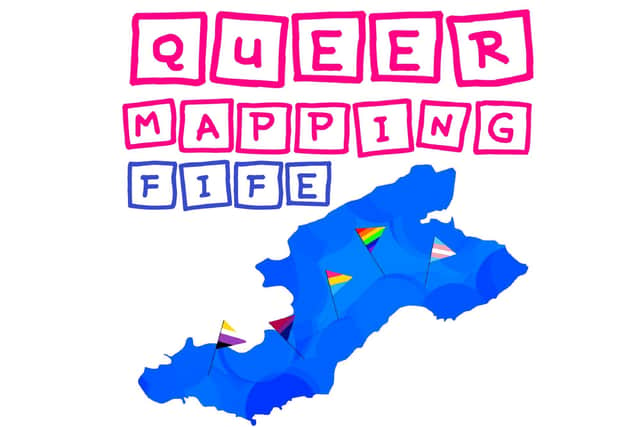 Logo for Queering the Map, Fife