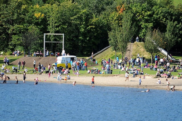Lochore Meadows.
Over 1200 acres to explore!
And The Meedies has everything -  leisure and recreational activities, a beautiful loch, paths to walk and explore,  birdwatching, cycling, fishing, paddling, playing in the playpark or enjoying a picnic or barbecue.
There's even a beach.